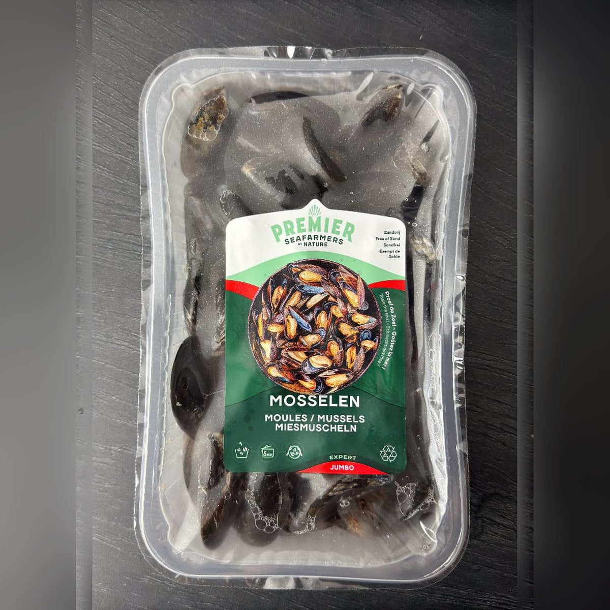 Lebende Miesmuscheln Jumbo von Premier Seafarmers in der 1-kg-Schale